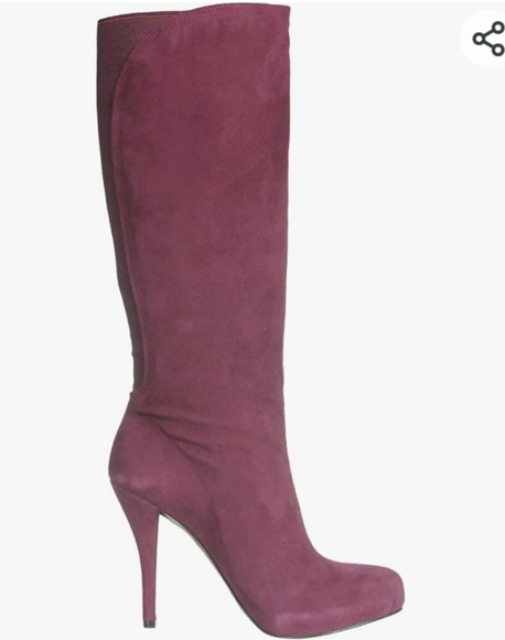 Enzo Angiolini NWT burgundy real suede elasticized calfplatform boots …